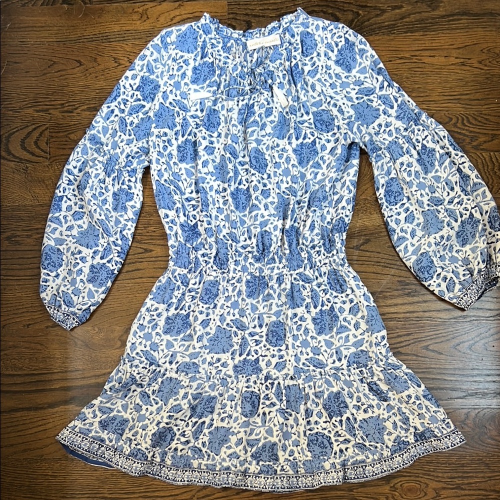 Natalie Martin Blue and White Mini Dress